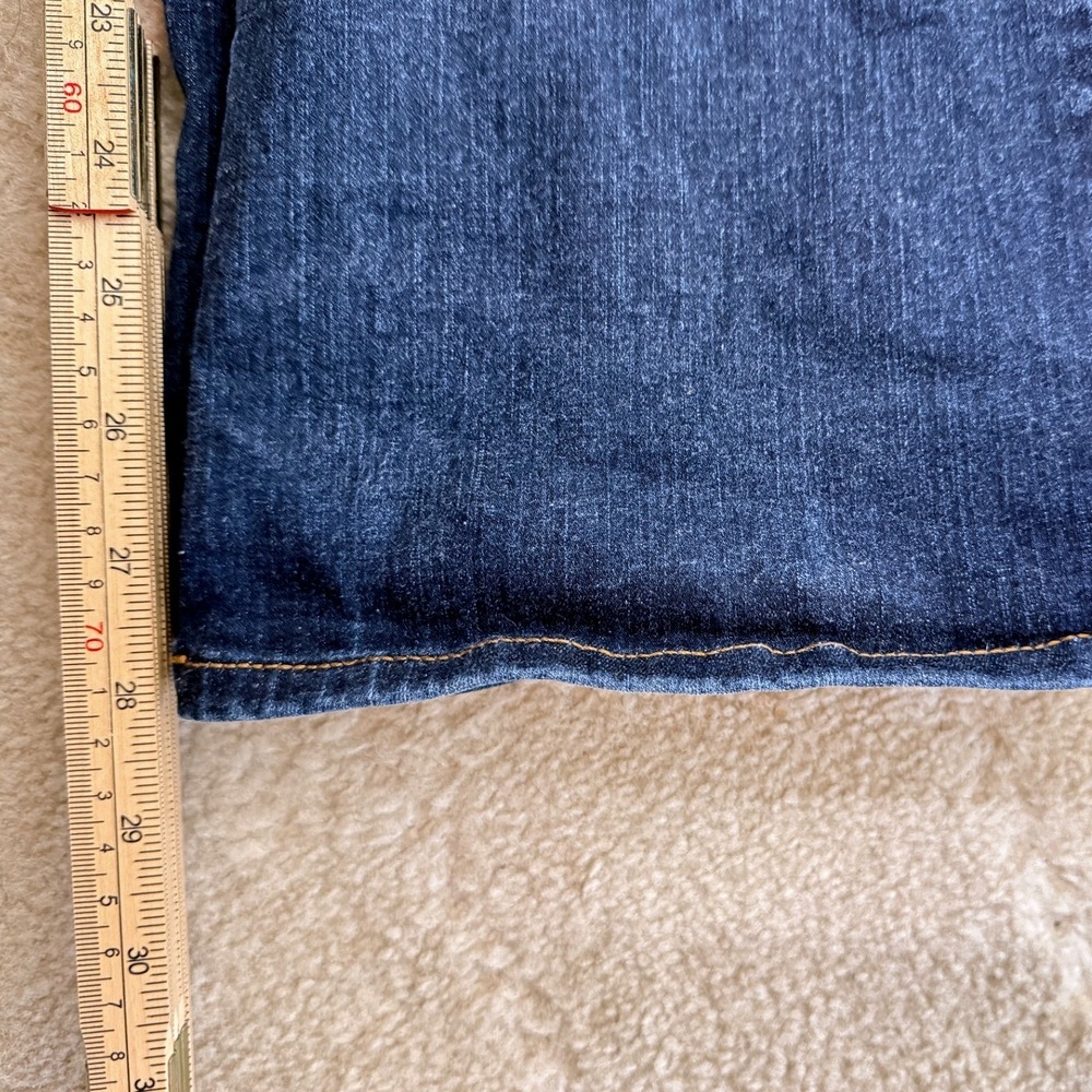 Lands End Curvy Bootcut Jeans Womens 8 Blue Mid Rise Dark Wash Stretch Denim - Picture 10 of 10
